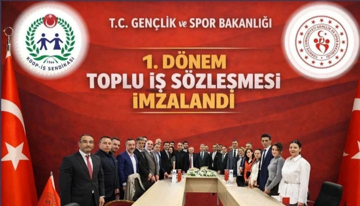 KOOP-İŞ SENDİKASI İLE GEN&Ccedil;LİK VE SPOR BAKANLIĞI ARASINDA TOPLU İŞ S&Ouml;ZLEŞMESİ İMZALANDI